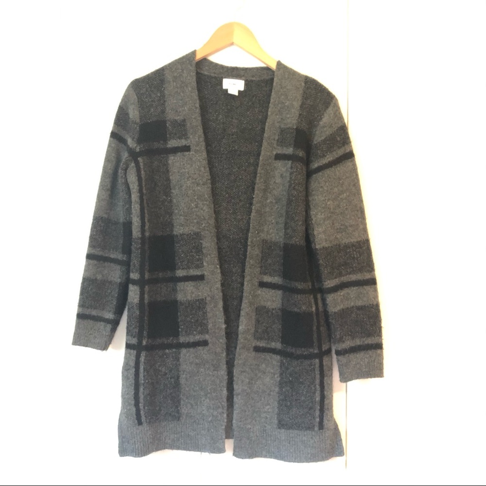 Old Navy Brushed Plaid Long Cardigan